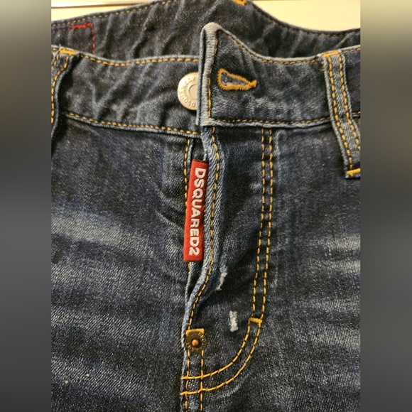 DSquared2 Dark Blue Ripped Jeans - Picture 2 of 5